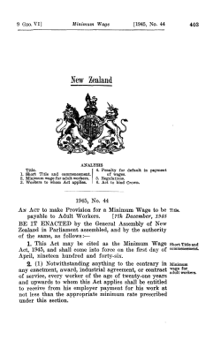 9 GEO VI 1945 No 44 Minimum Wage