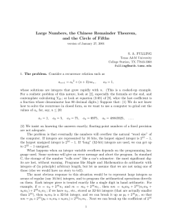 Large Numbers, the Chinese Remainder Theorem