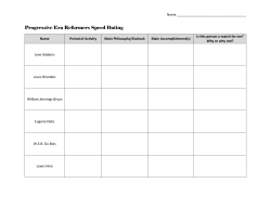Progressive Era Reformers Speed Dating