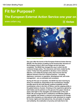 Fit for Purpose? The European External Action Service one year on