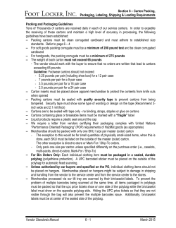 Section 6 &ndash; Carton Packing, Packaging, Labeling, Shipping