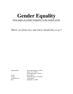 Gender Equality - Erasmus Research Institute of Management