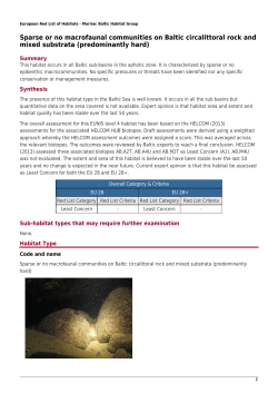 Sparse or no macrofaunal communities on Baltic circalittoral rock