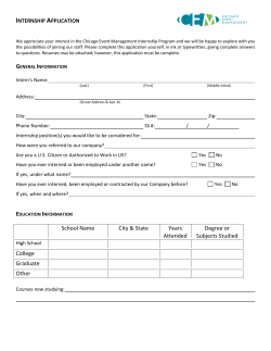 Internship Application - Chicago Event Management