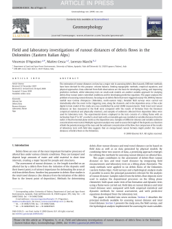 Field and laboratory investigations of runout distances of debris