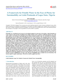 A Framework for Potable Water in the Face of Plenty for