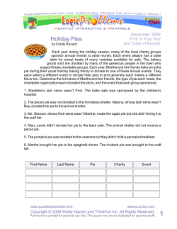 Holiday Pies - Puzzles.COM