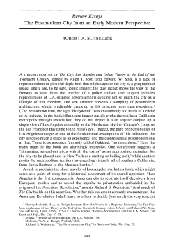 The Postmodern City from an Early Modern