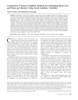 Comparison of Nearest Neighbor Methods for Estimating Basal Area