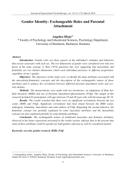 5. Gender Identity: Exchangeable Roles and Parental Attachment
