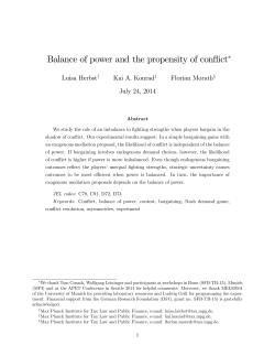 Balance of power and the propensity of conflict - Max-Planck