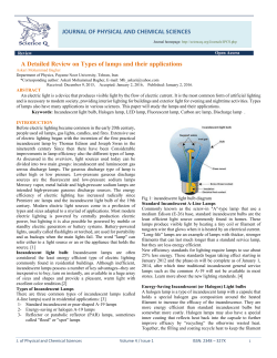 A Detailed Review on Types of lamps and their applications