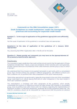(CP): draft guidelines on credit institutions` credit risk management