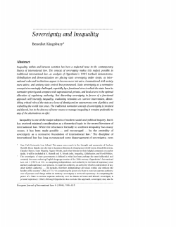Sovereignty and Inequality - European Journal of International Law