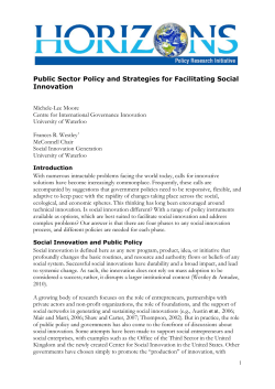 Examples of the policy-social innovation relationship -