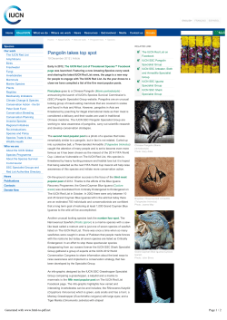 IUCN - Pangolin takes top spot