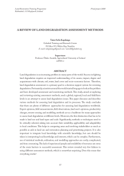 A Review of LAnd degRAdATion ASSeSSmenT meThodS