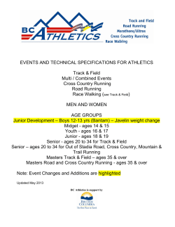 EVENTS AND TECHNICAL SPECIFICATIONS FOR