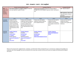 ELA &ndash; Grade 6 - Unit 1 - ELL Scaffold