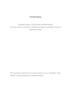Gatekeeping - Institute for Mathematical Behavioral Sciences