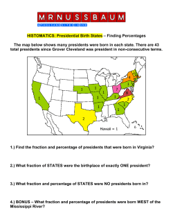 HISTOMATICS: Presidential Birth States &ndash; Finding
