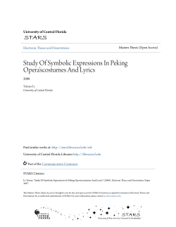 Study Of Symbolic Expressions In Peking Opera`scostumes