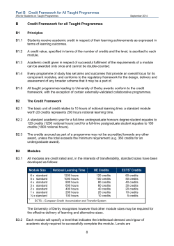 Credit framework - University of Derby