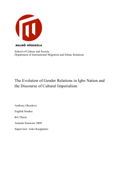 The Evolution of Gender Relations in Igbo Nation and the Discourse