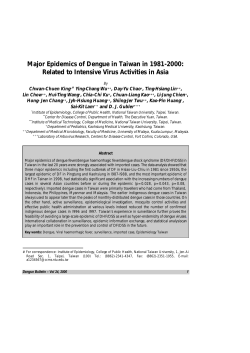 Major Epidemics of Dengue in Taiwan in 1981-2000