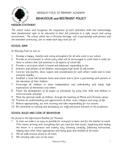 Behaviour and Restraint Policy