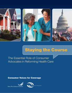 Staying the Course - Community Catalyst