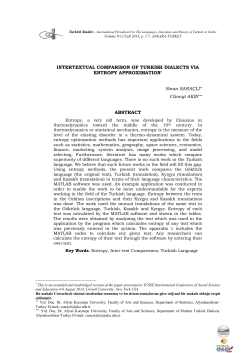INTERTEXTUAL COMPARISON OF TURKISH