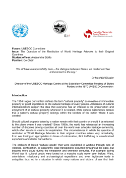 The Question of the Restitution of World Heritage