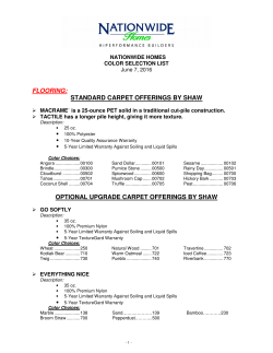 FLOORING: STANDARD CARPET OFFERINGS BY SHAW