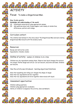 Activity To make a gingerbread man