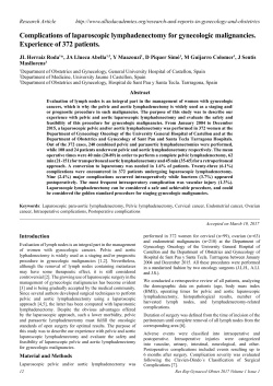 Complications of laparoscopic lymphadenectomy for gynecologic