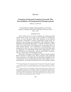 Common Good and Common Ground: The Inevitability of