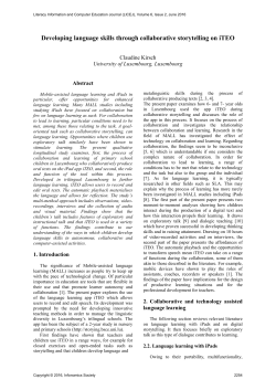 Developing language skills through collaborative storytelling on iTEO