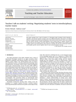 Teachers` talk on students` writing: Negotiating students` texts