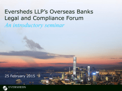 Overseas Banks Legal and Compliance Forum