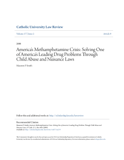 America`s Methamphetamine Crisis: Solving One of America`s