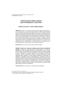 tennis racket string tension and its durability. case study