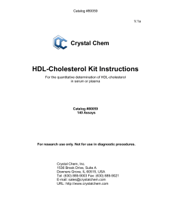 HDL-Cholesterol Kit Instructions