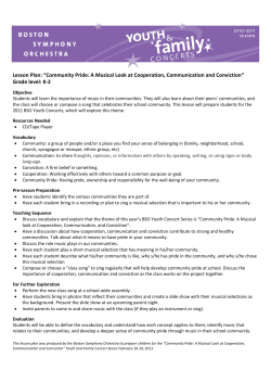 Lesson Plan: &ldquo;Community Pride: A Musical Look at Cooperation