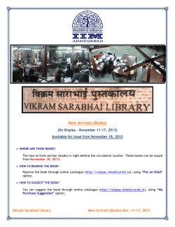 New Arrivals (Books) - Vikram Sarabhai Library