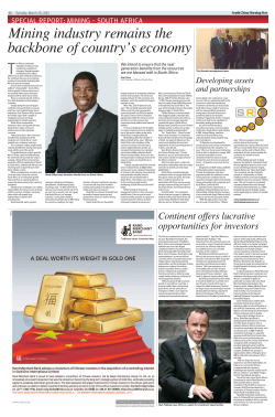 ining industry remains the backbone of country`s economy M