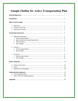 Sample Outline for Active Transportation Plan