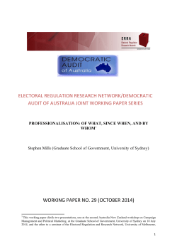 Professionalisation: Of What, Since When ,and By Whom