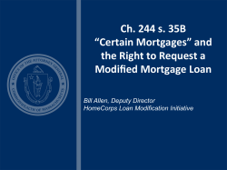Ch. 244 s. 35B &ldquo;Certain Mortgages&rdquo; and the Right to Request a