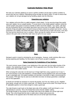 Castrads Radiator Help Sheet